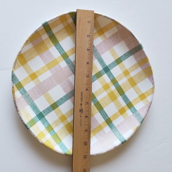 NWT - (set of 4) Plaid Melamine Dinner Plates - Dishwasher-safe - Heavy weight - Picture 6 of 6